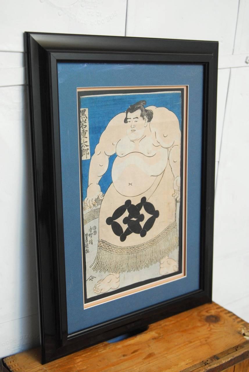 19th Century Utagawa Kunisada ‘Toyokuni III’ Sumo Woodblock Print