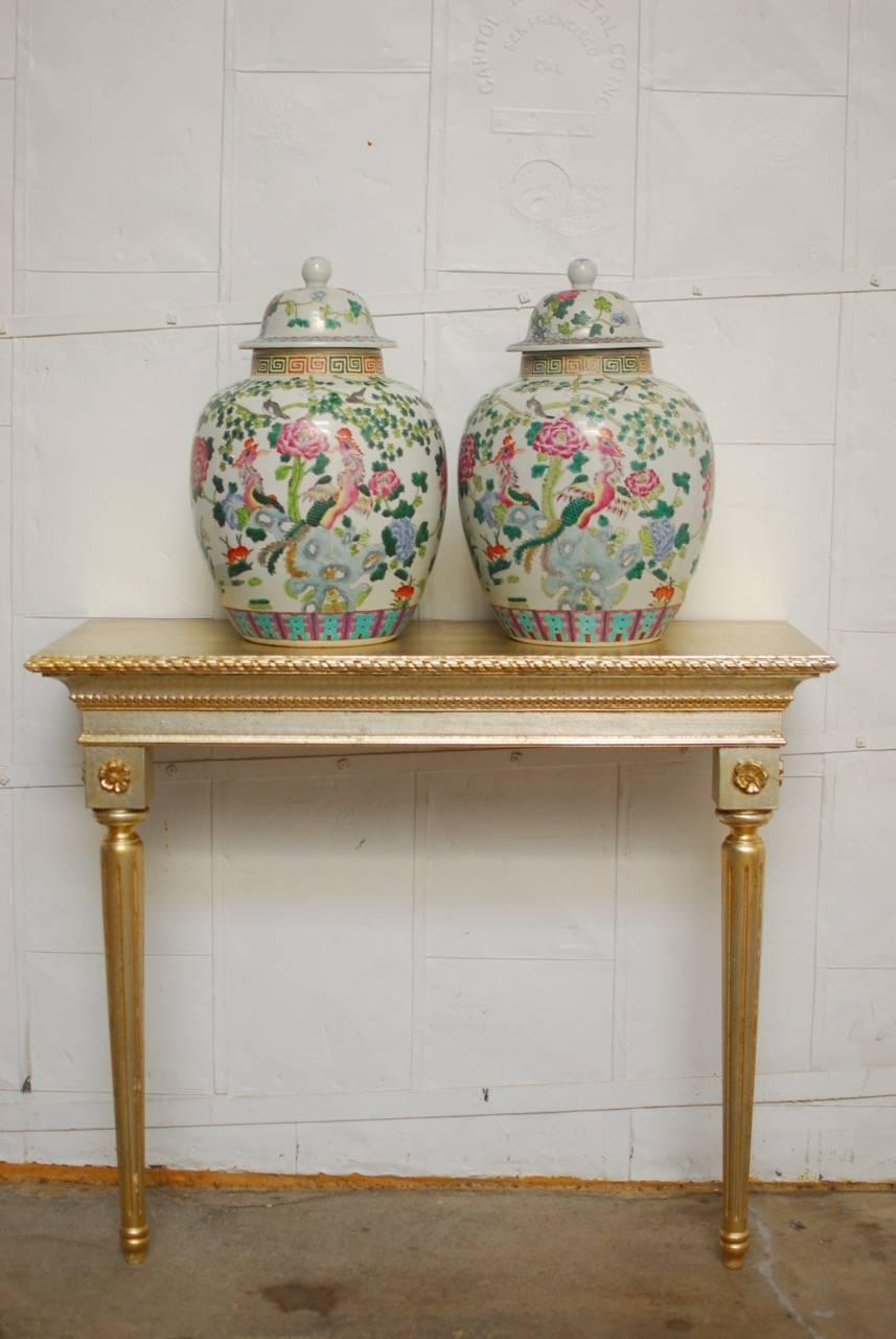 Pair of Chinese Famille Rose Porcelain Ginger Jars 3
