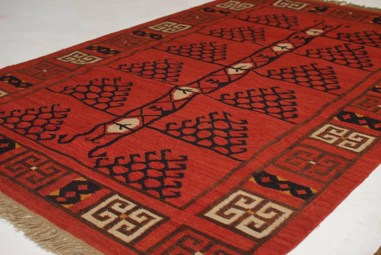 Afghan Geometric Flatweave Rug 2