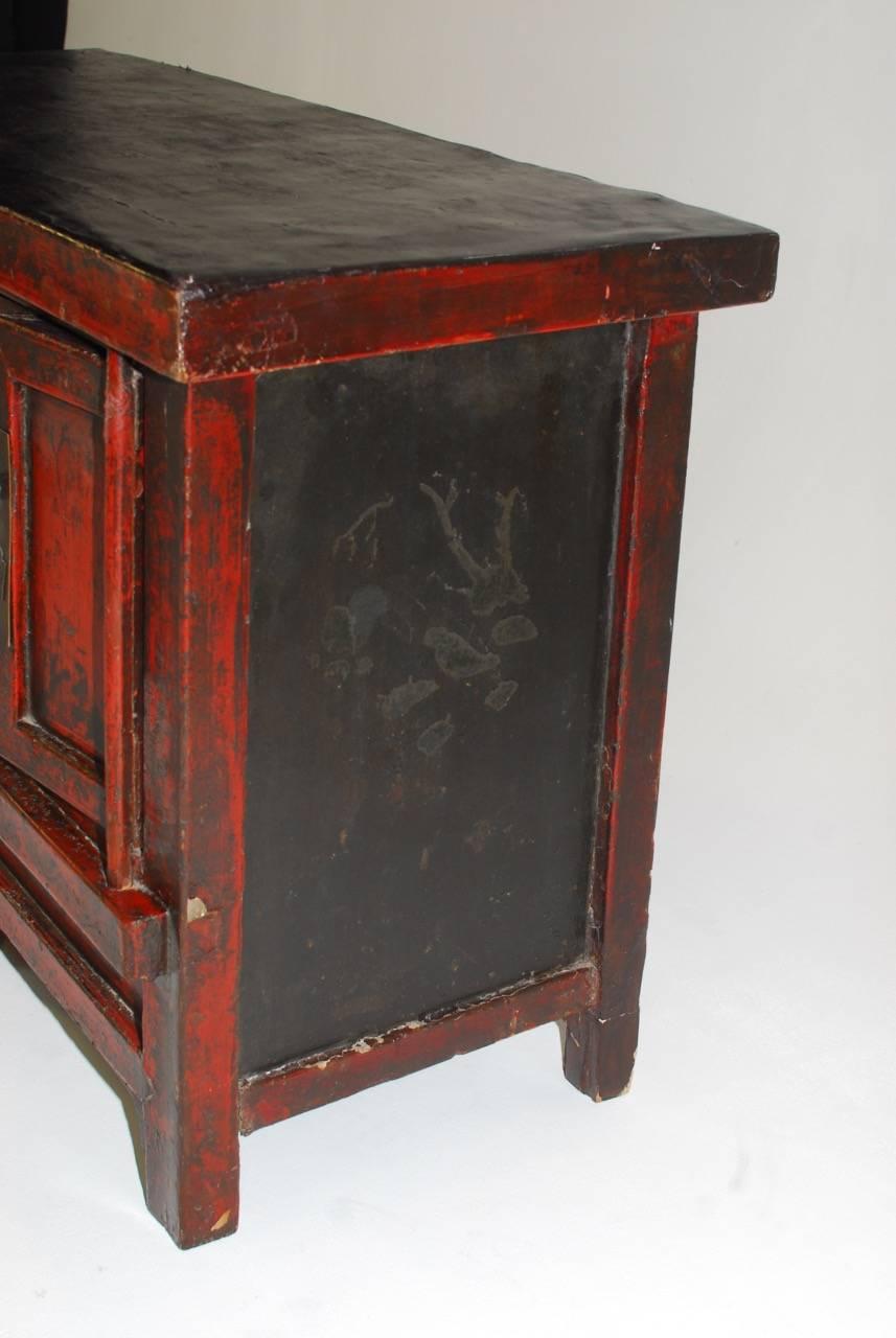 19th Century Chinese Red Lacquer Provincial Coffer 2
