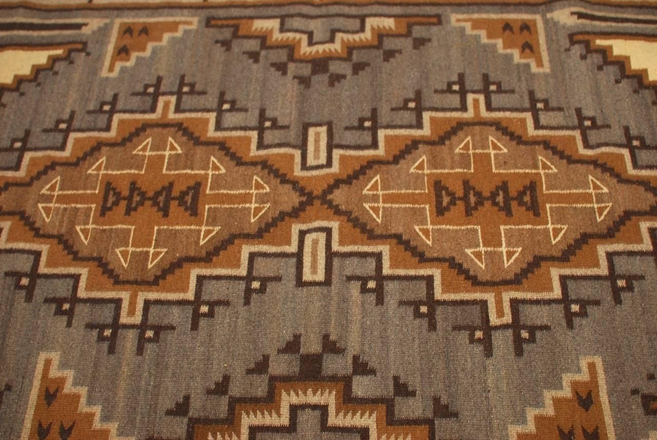 American Vintage Navajo Geometric Flatweave Carpet For Sale