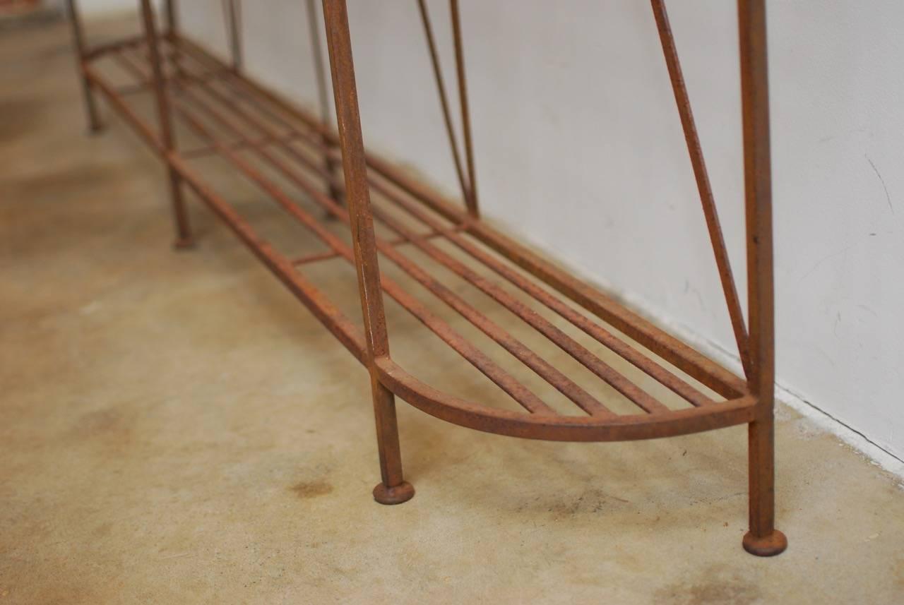 French Art Deco Iron Display Shelf or Baker's Rack 3