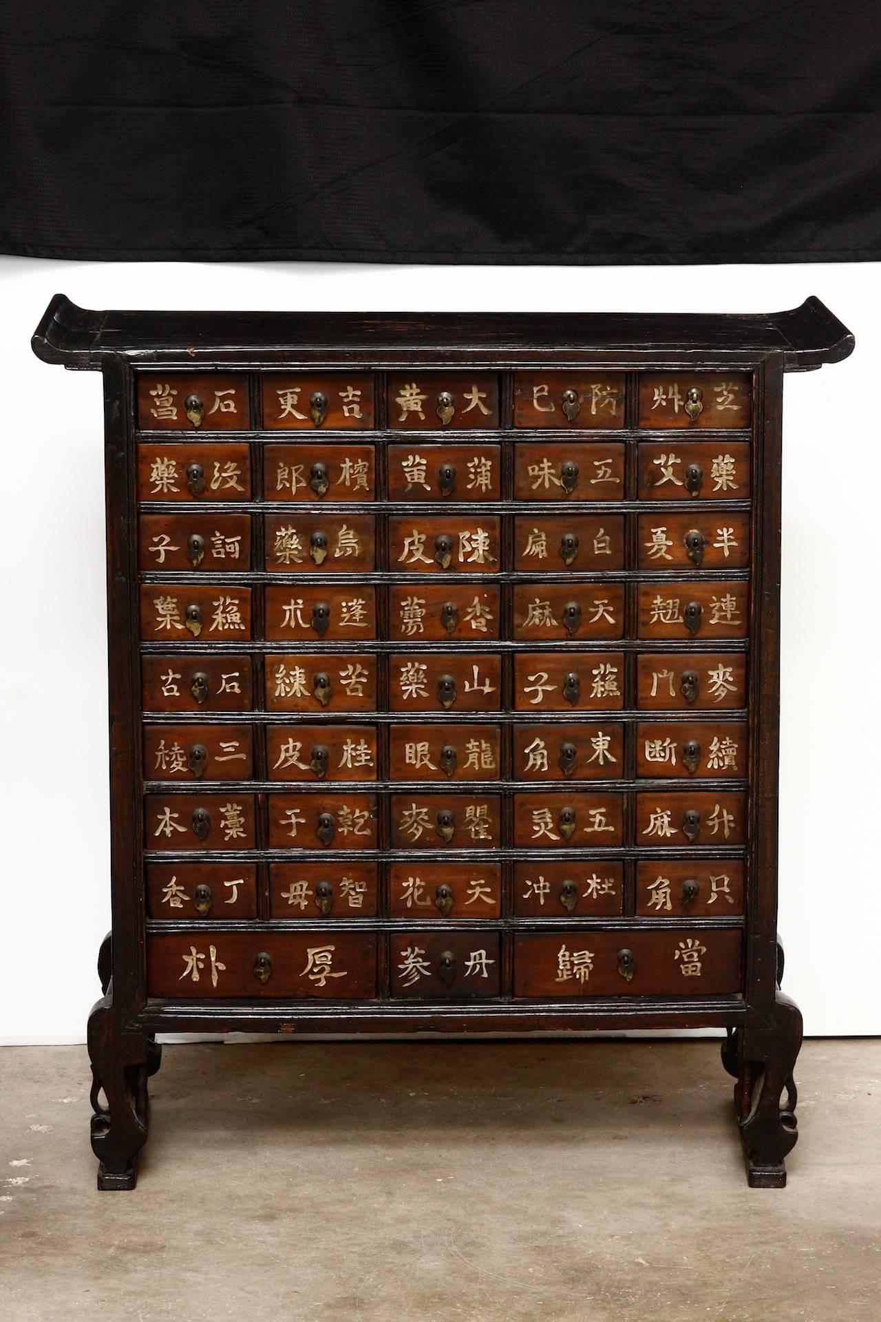 Pair of 19th Century Qing Dynasty Apothecary Cabinets or Chests  In Good Condition In Rio Vista, CA