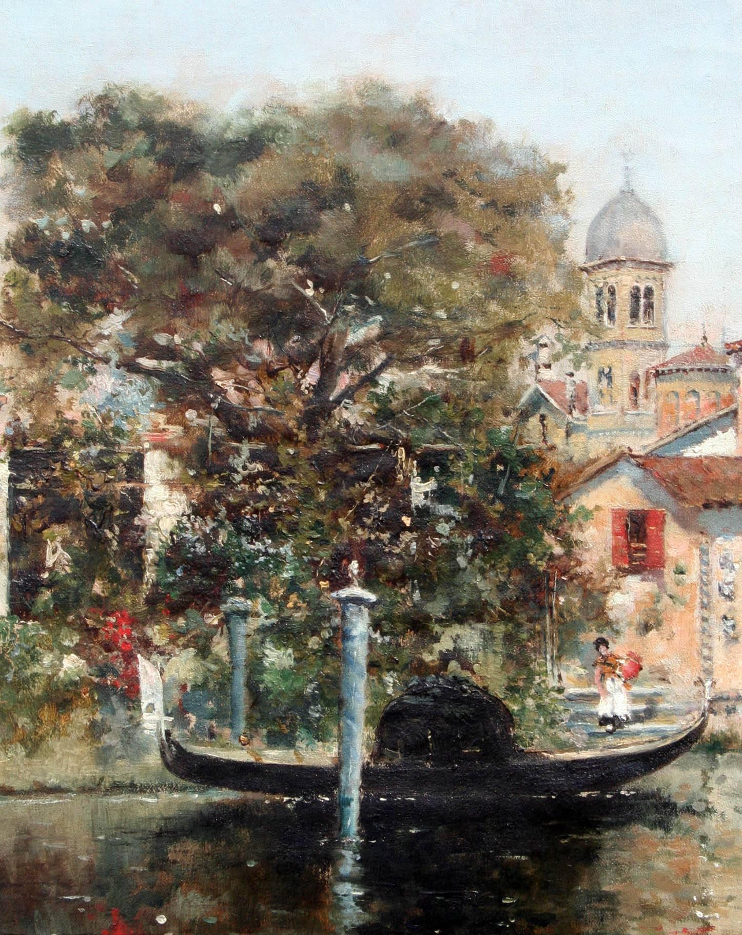 Italian Painting of Venice by Antonio Maria de Reyna Manescau For Sale