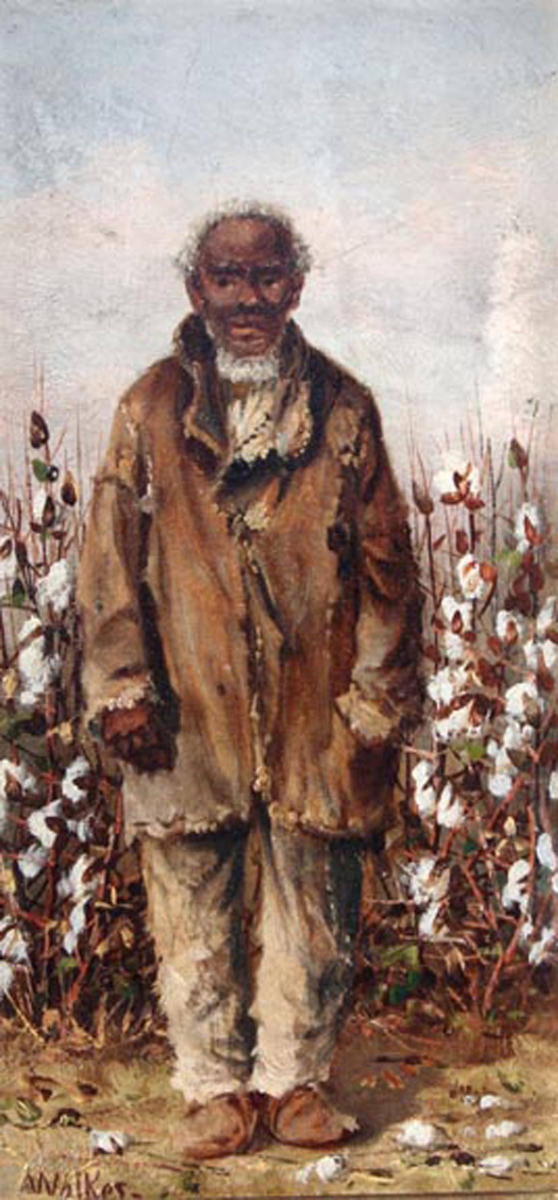 William Aiken Walker (American, b. c.1838-1921).

Man in a cottonfield.

Oil on board, signed lower left.

Painting size: 8.25” x 4.25”.
Frame size: 12.5” x 8.5”.

A lifelong artist, Walker exhibited his first painting at the age of twelve