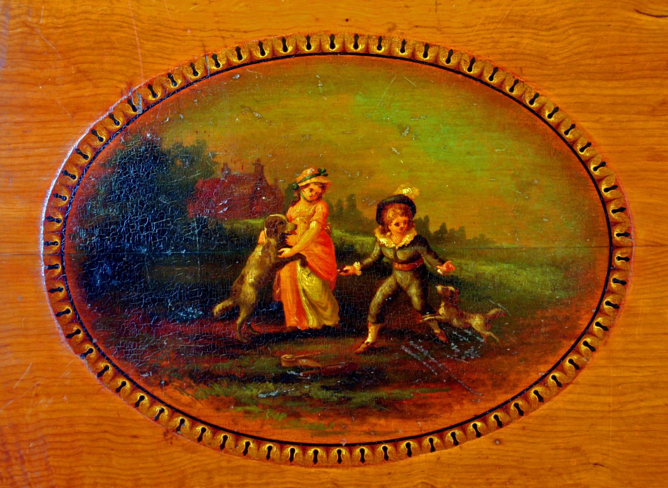 Late 18th Century George III Painted Satinwood Pembroke Table, England, circa 1790 For Sale