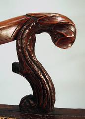 19th Century Black Forest Carved Wood Armchair, European