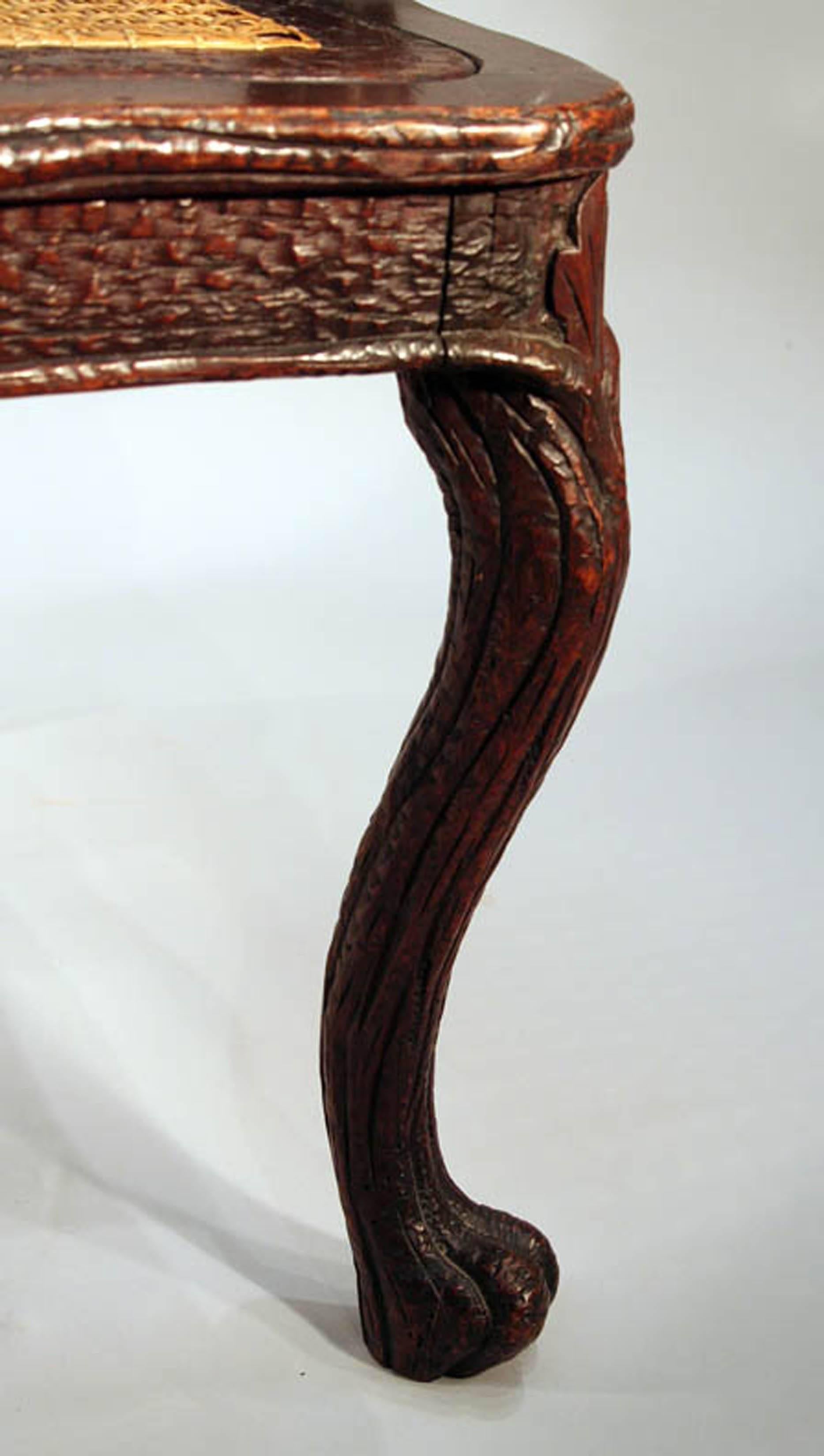 19th Century Black Forest Carved Wood Armchair, European In Good Condition For Sale In Alexandria, VA