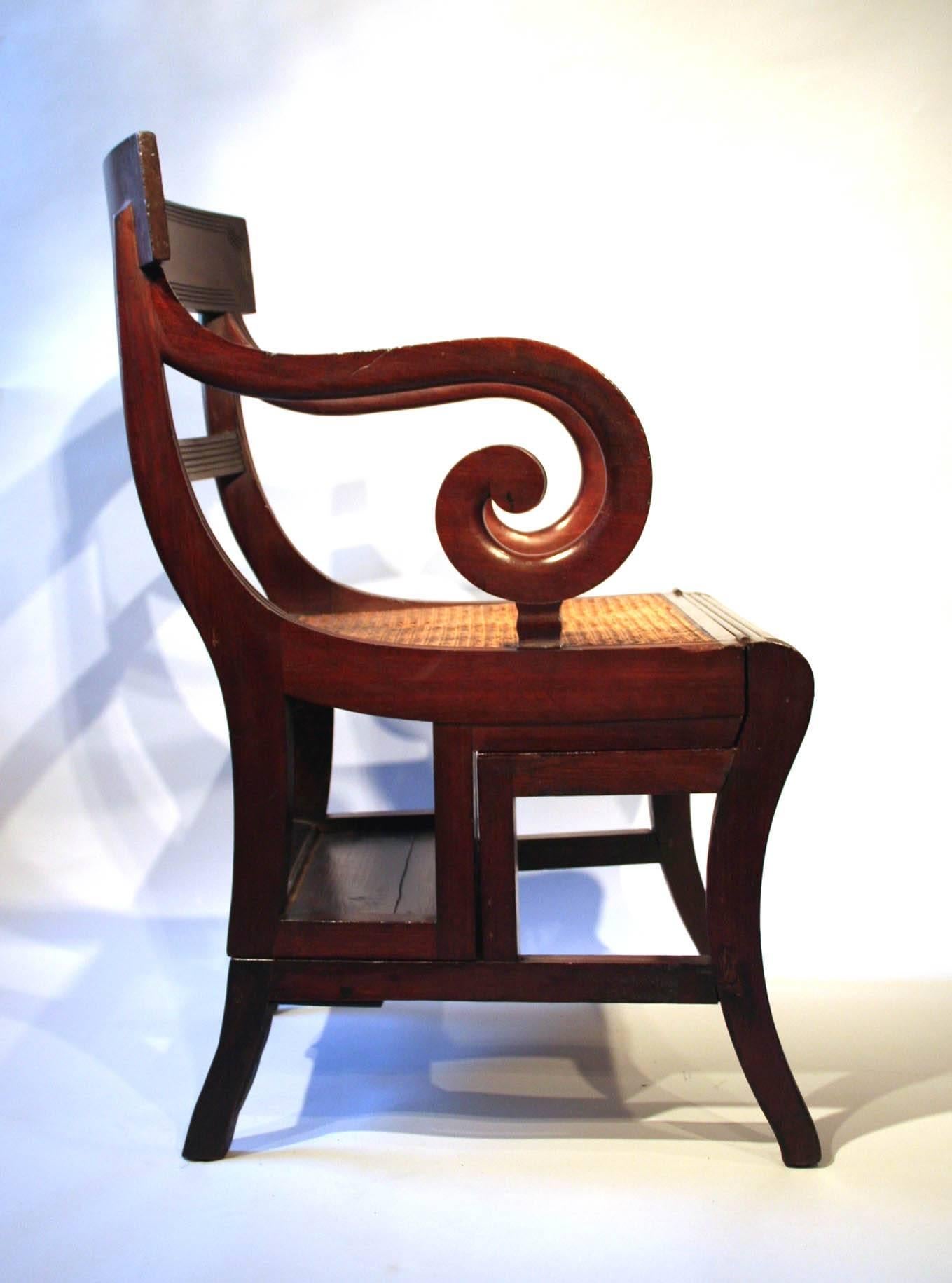 Carved Regency Metamorphic Library Armchair, England, circa  1815 For Sale