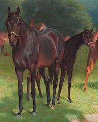 Painting of Horses in a Field by Arthur Louis Townshend, English