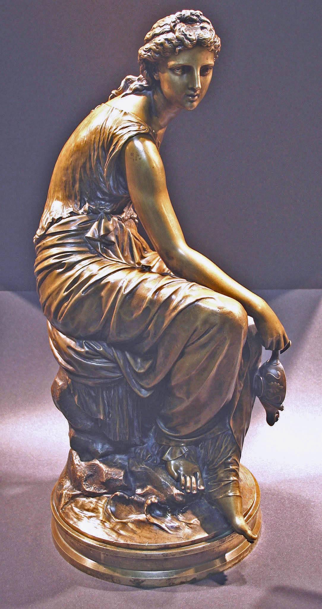 19th Century Bronze Sculpture of La Nuit (Night) by Etienne-Henri Dumaige  For Sale 1
