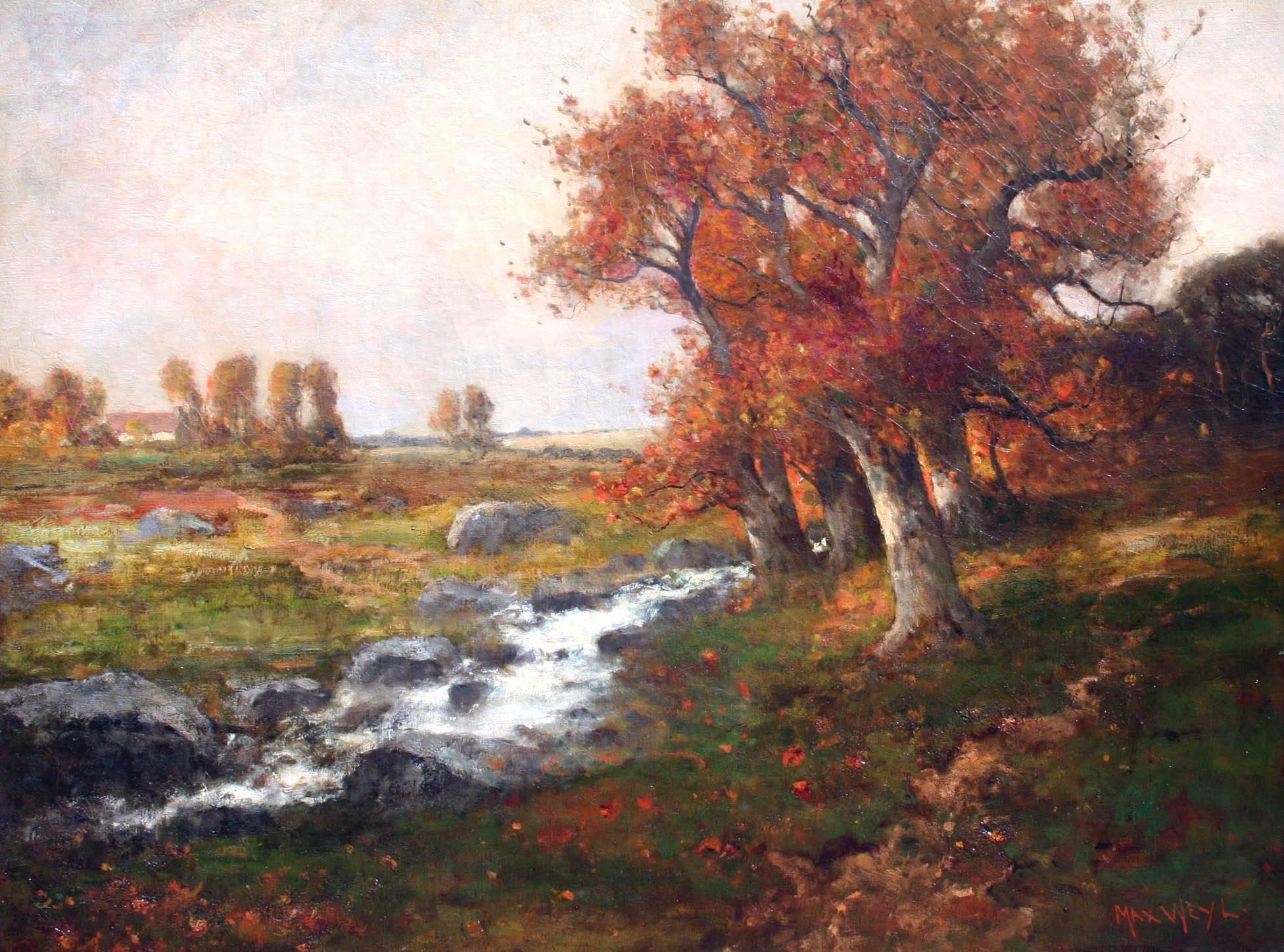 19th Century American Oil Painting of Impressionist Landscape by Max Weyl In Good Condition For Sale In Alexandria, VA