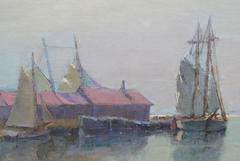 Early 20th Century American Harbor Scene by August H.O. Rolle