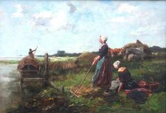 19th Century Pastoral Painting by Johannes Marinus Ten Kate (Dutch)
