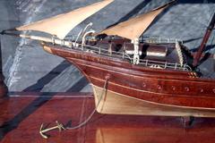 19th Century Cased Wooden Ship Model