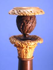 Pair of 19th Century Italian Grand Tour Bronze and Ormolu Candlesticks