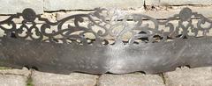 Rare 18th Century Adjustable Pierced and Engraved Steel Fireplace Fender