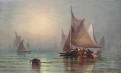 American Oil Painting of Sail Boats by Henry Hobart Nichols