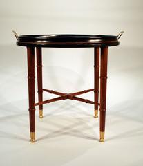19th Century Round Wooden Tray on Stand