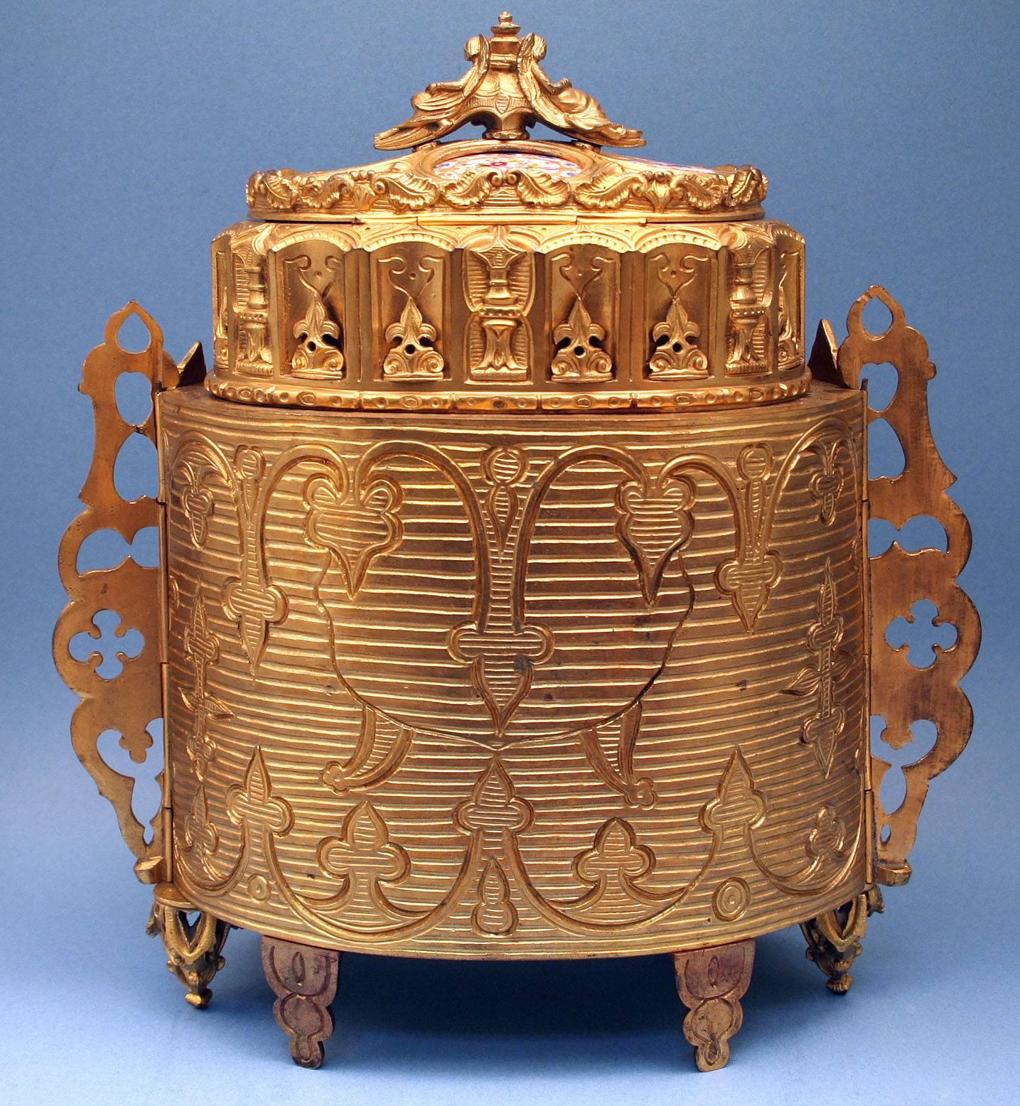 Ormolu 19th Century Antique French Bronze Doré Jewelry Box For Sale