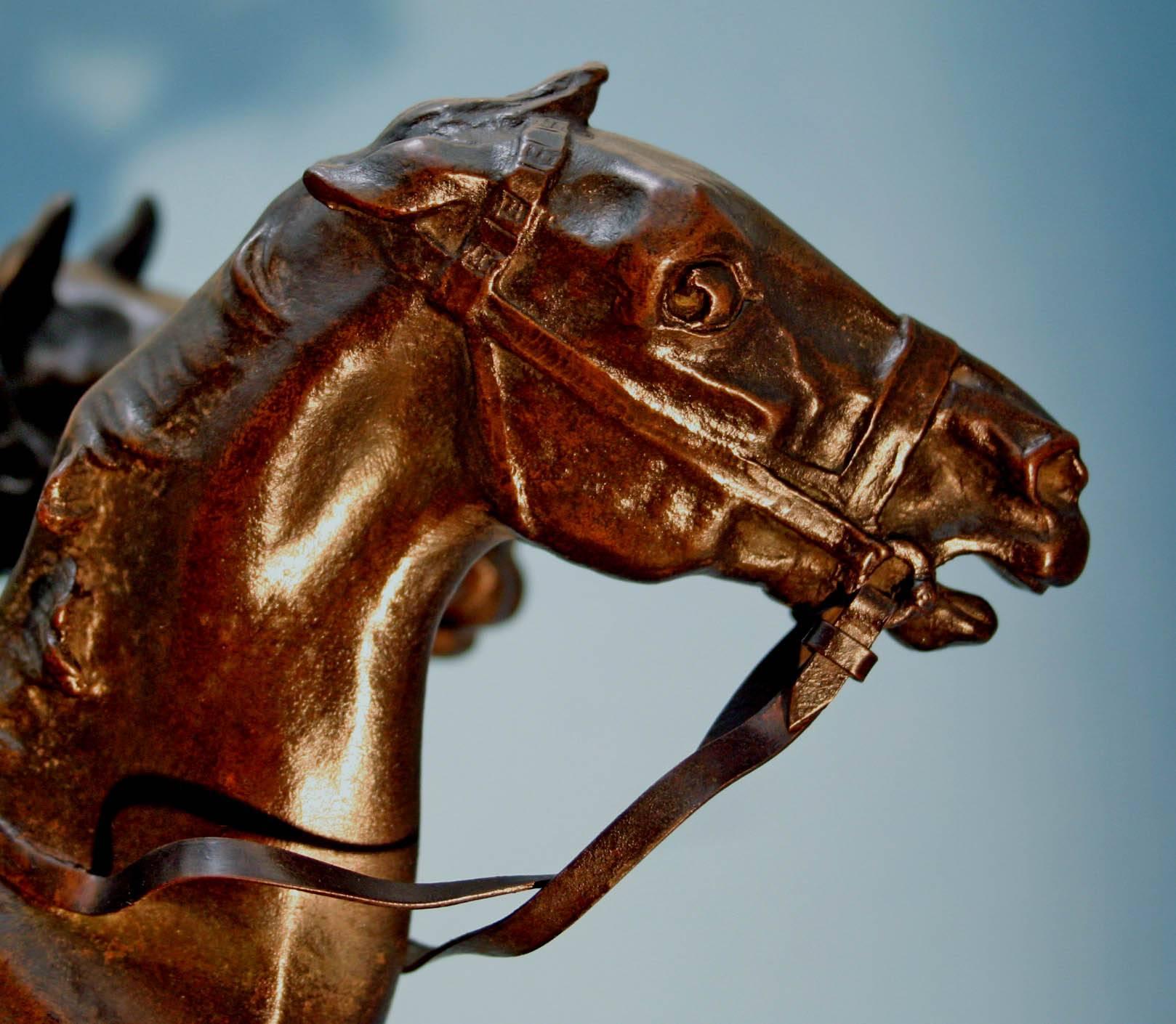 Antique Bronze Sculpture of Horses by Constantin Cristesco In Excellent Condition For Sale In Alexandria, VA