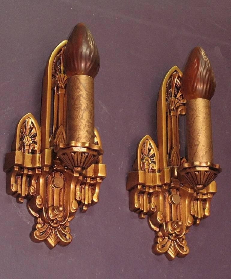 Old New England Church Sconces, 1920s In Excellent Condition For Sale In Prescott, AZ