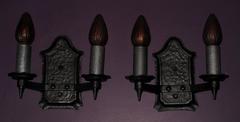 Pair of 1920s Cast Iron Sconces