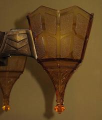 Five Shade Vintage 1920s Tudor Fixture, Original Copper over Cast Iron Finish