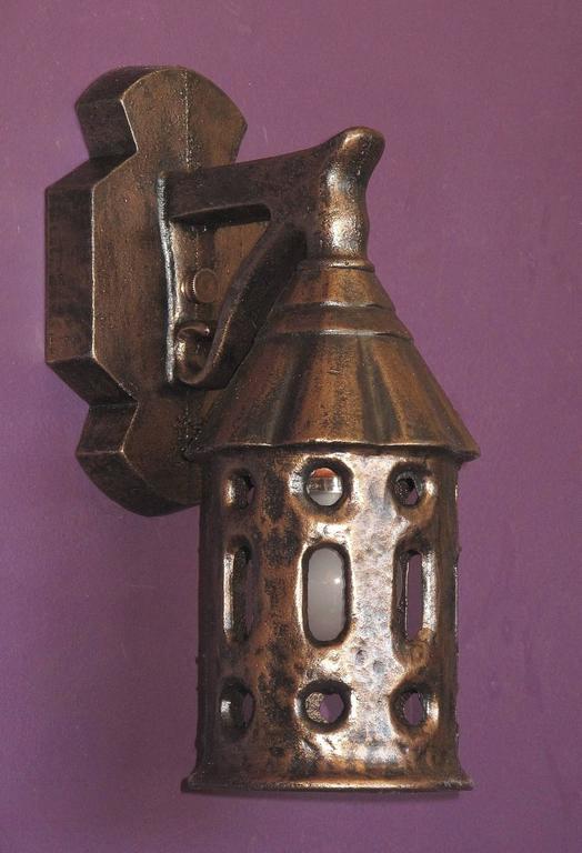 Cast Iron Carriage Lights Bungalow, Storybook Style, circa 1916 Priced