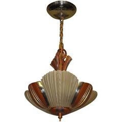 Mid-Century Three-Light Ceiling Fixture, circa 1930s 12