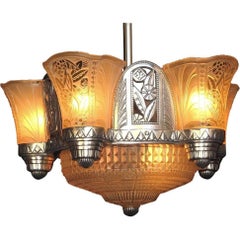 Antique Late 1920s Art Deco Chandelier