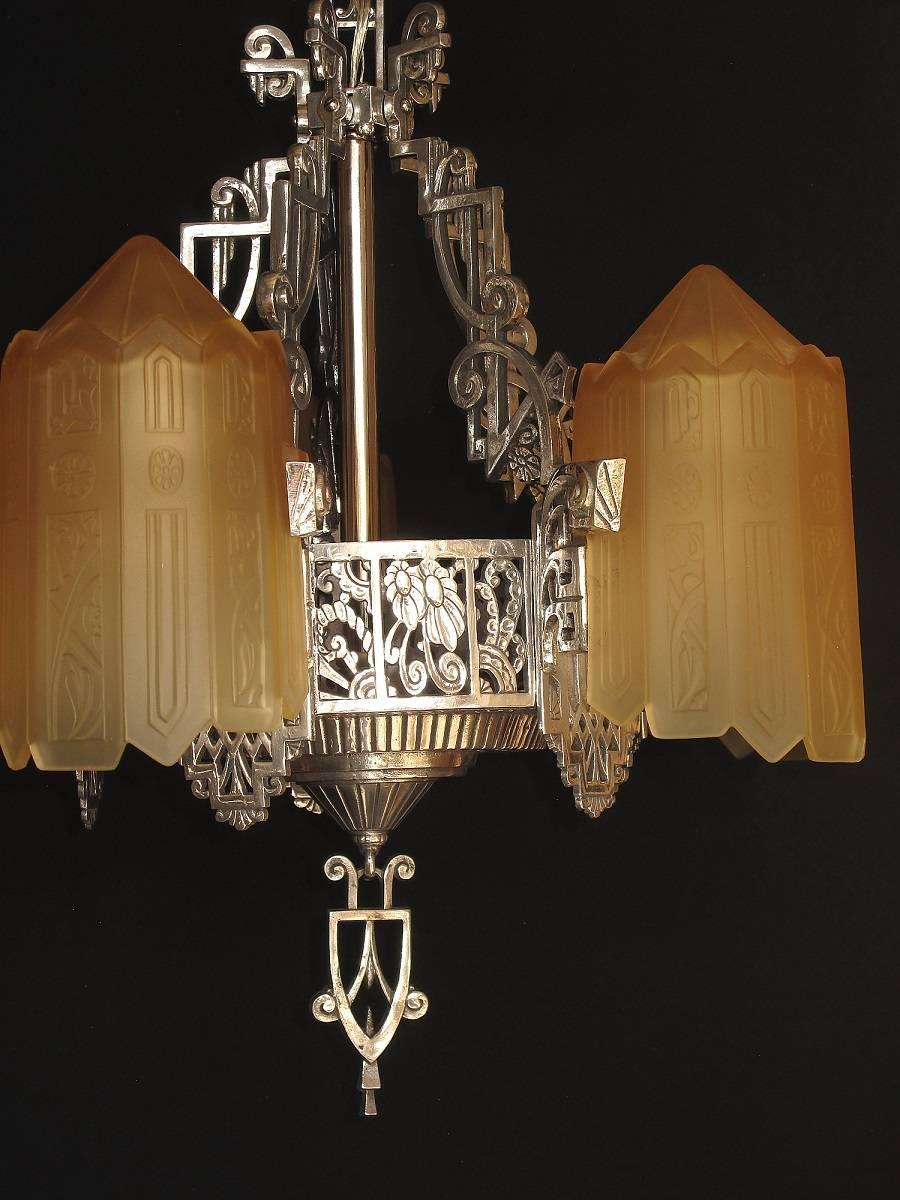 Aluminum Grande Dame of American Art Deco Lighting, circa 1932