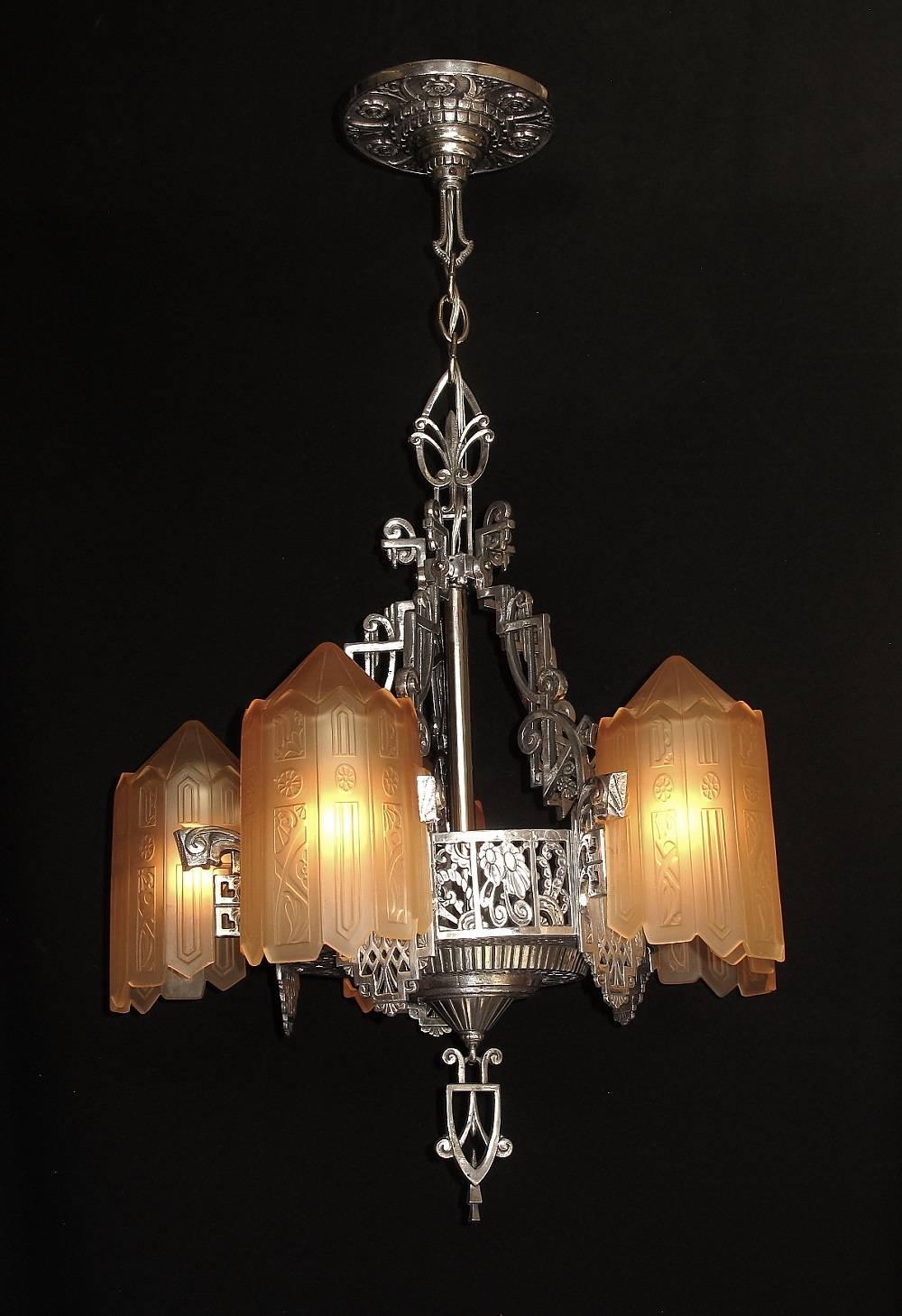 Polished Grande Dame of American Art Deco Lighting, circa 1932