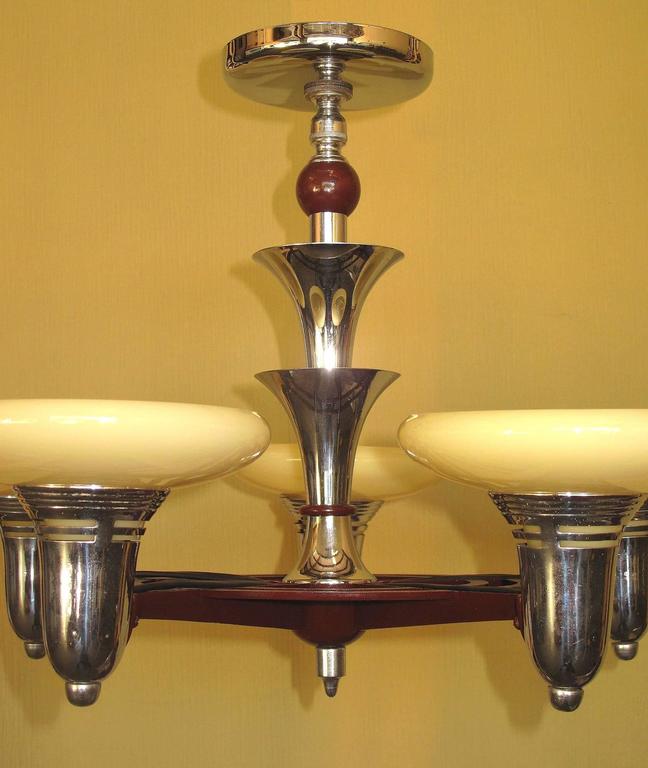 1930s Mid-Century Semi Flush Mount Five-Light Fixture For ...