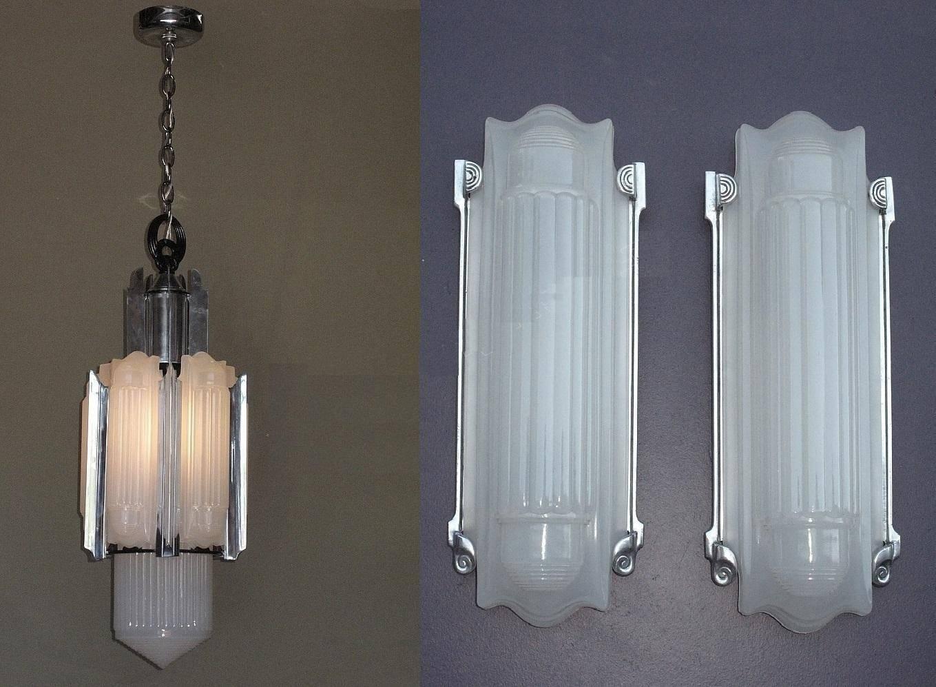 American Large Elegant Art Deco Wall Sconces Home Theater