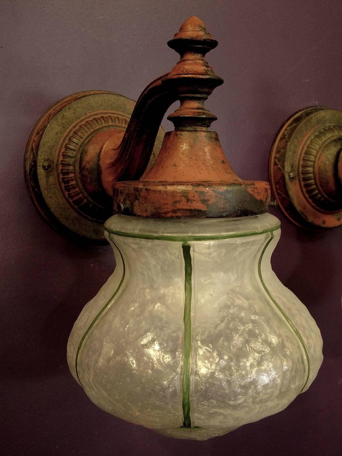 American Classical 1920s Cast Iron Porch Lights