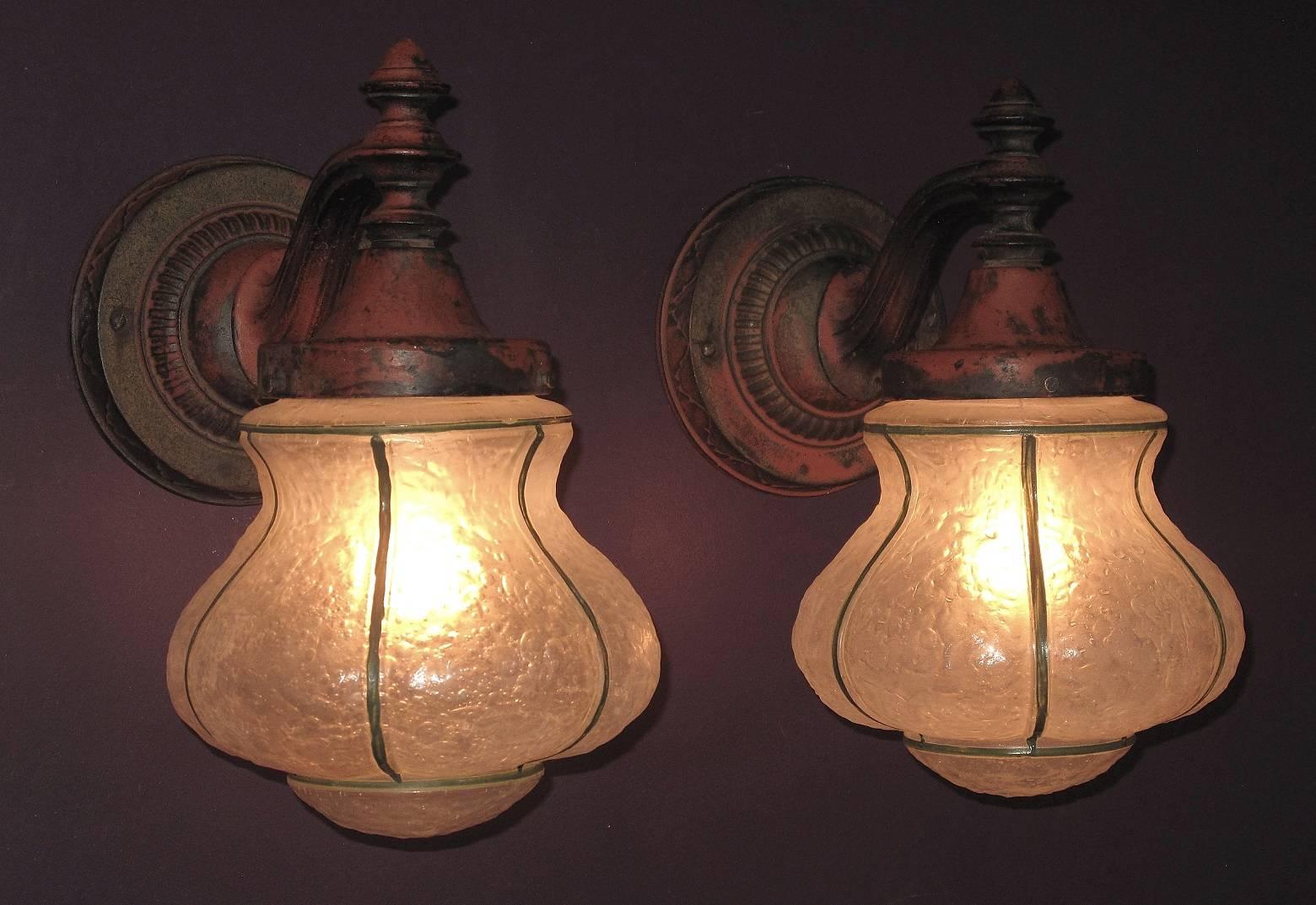 1920s Cast Iron Porch Lights In Good Condition In Prescott, AZ