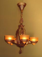 Deco Era Ceiling Chandelier with Butterflies