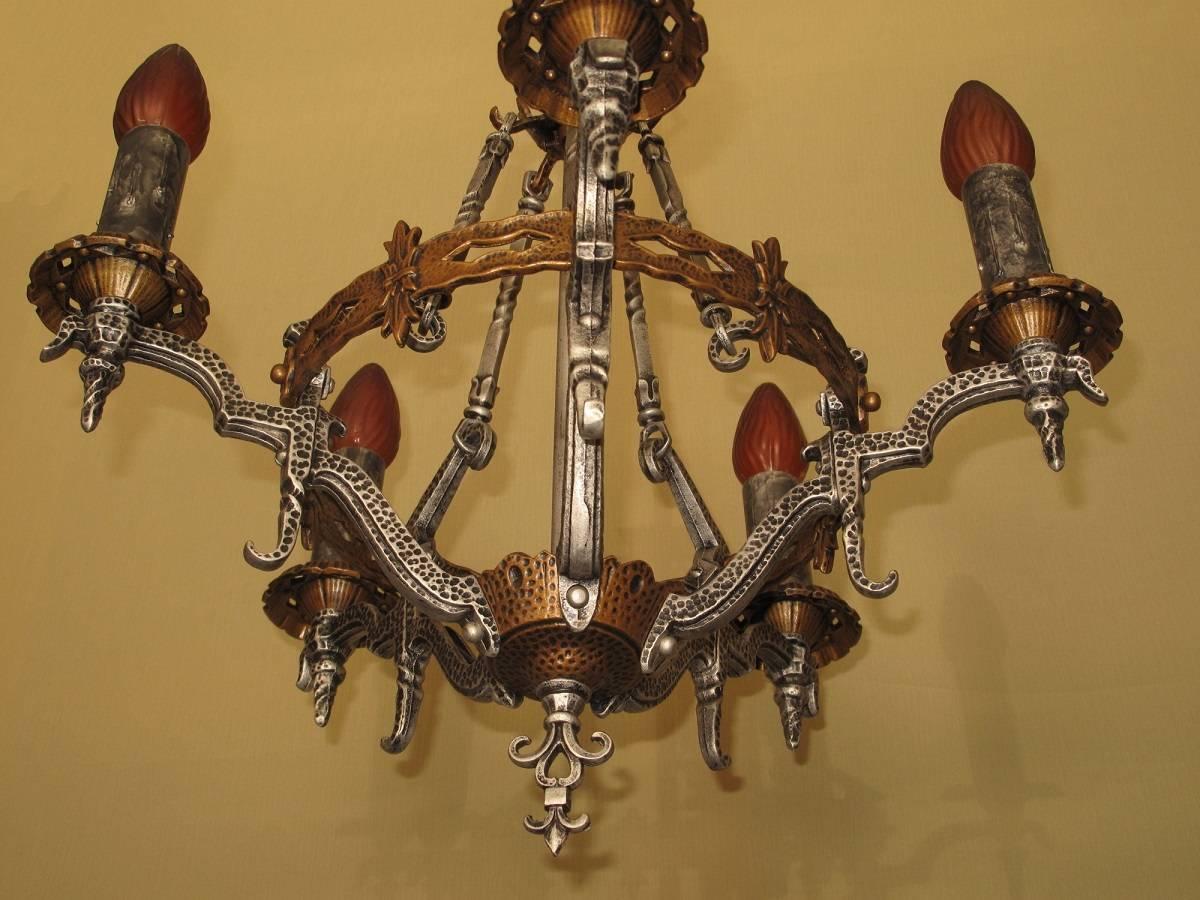 American Spanish Revival Ceiling Fixture, 1920s For Sale