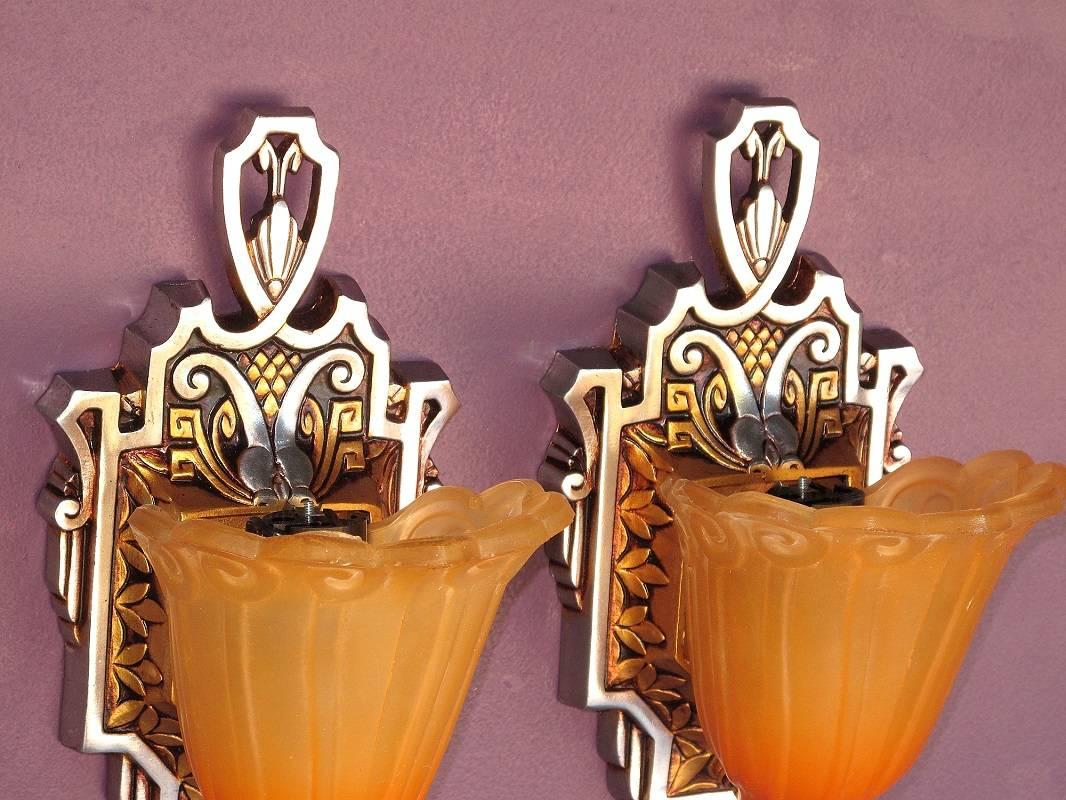 Lincoln Slip Shade Sconces, circa 1929 In Excellent Condition For Sale In Prescott, AZ