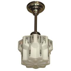 Deco Designed Globe on New Nickel Fitter, 1920s-1930s