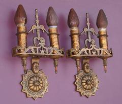 Bronze 1920s Revival Style Sconces