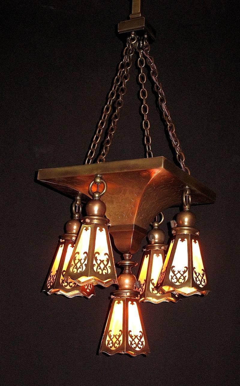 Early 20th Century 1907 Craftsman Centerpiece Fixture