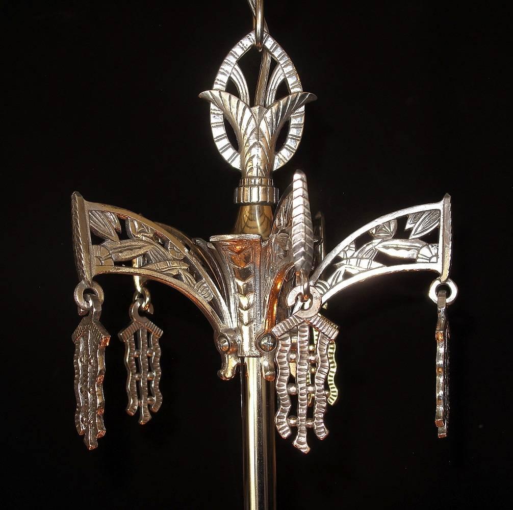 Polished Late 1920s Art Deco Chandelier