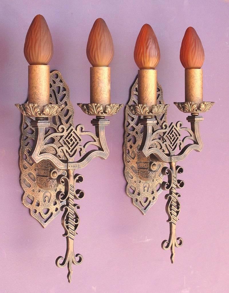 Spanish Revival Sconces, Late 1920s For Sale 1