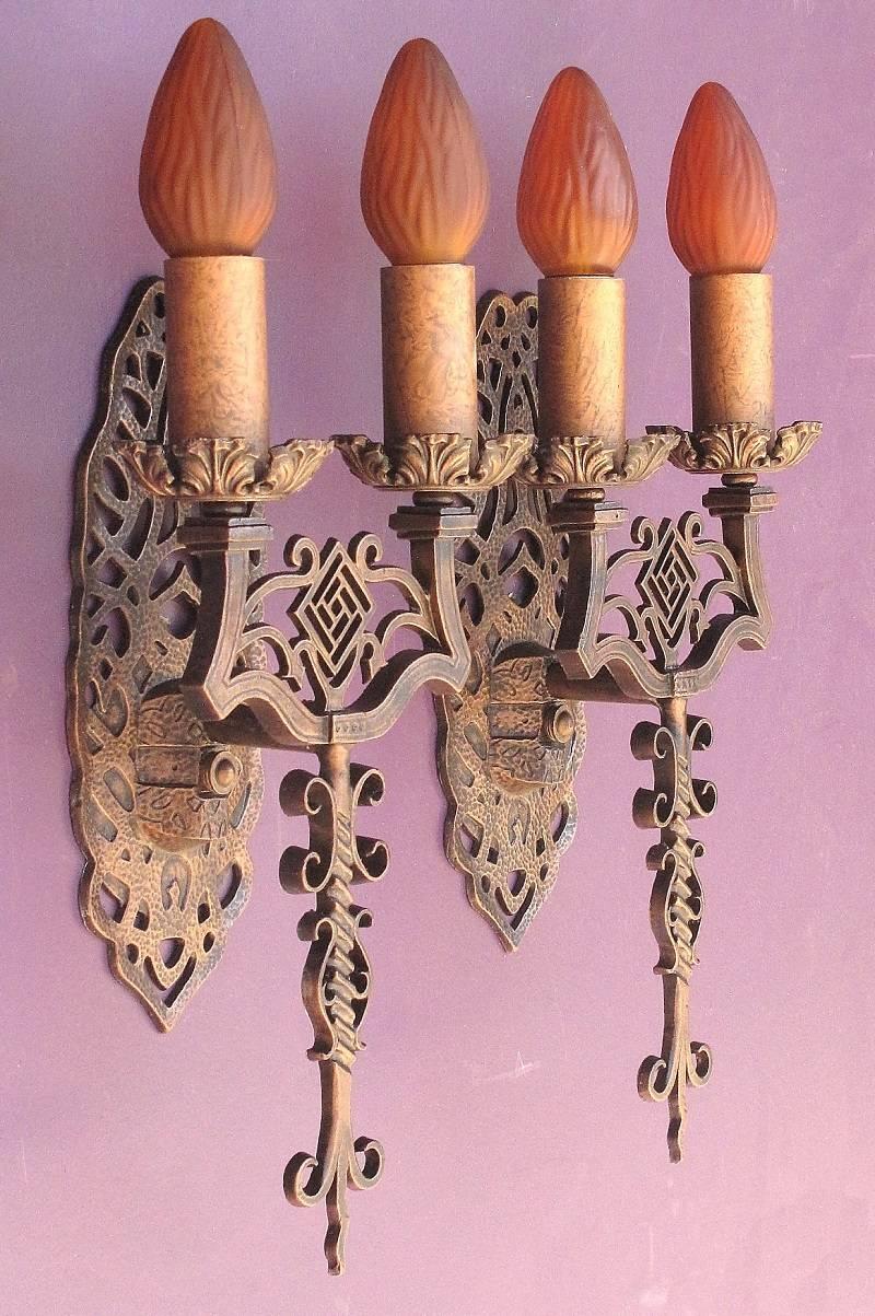 Spanish Revival Sconces, Late 1920s For Sale 2