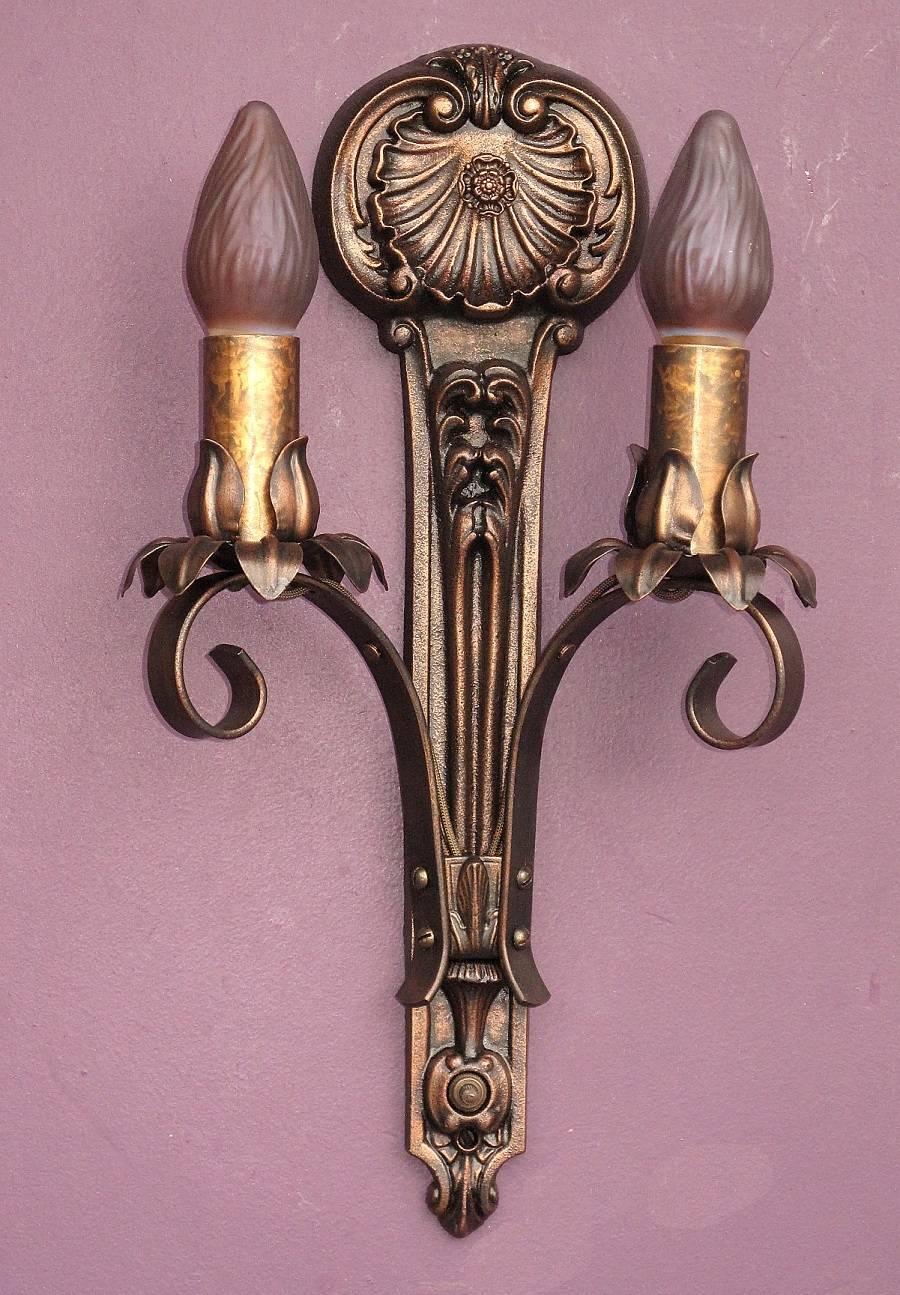 American Classical Moe Bridges Two Bulb Cast Iron Sconce