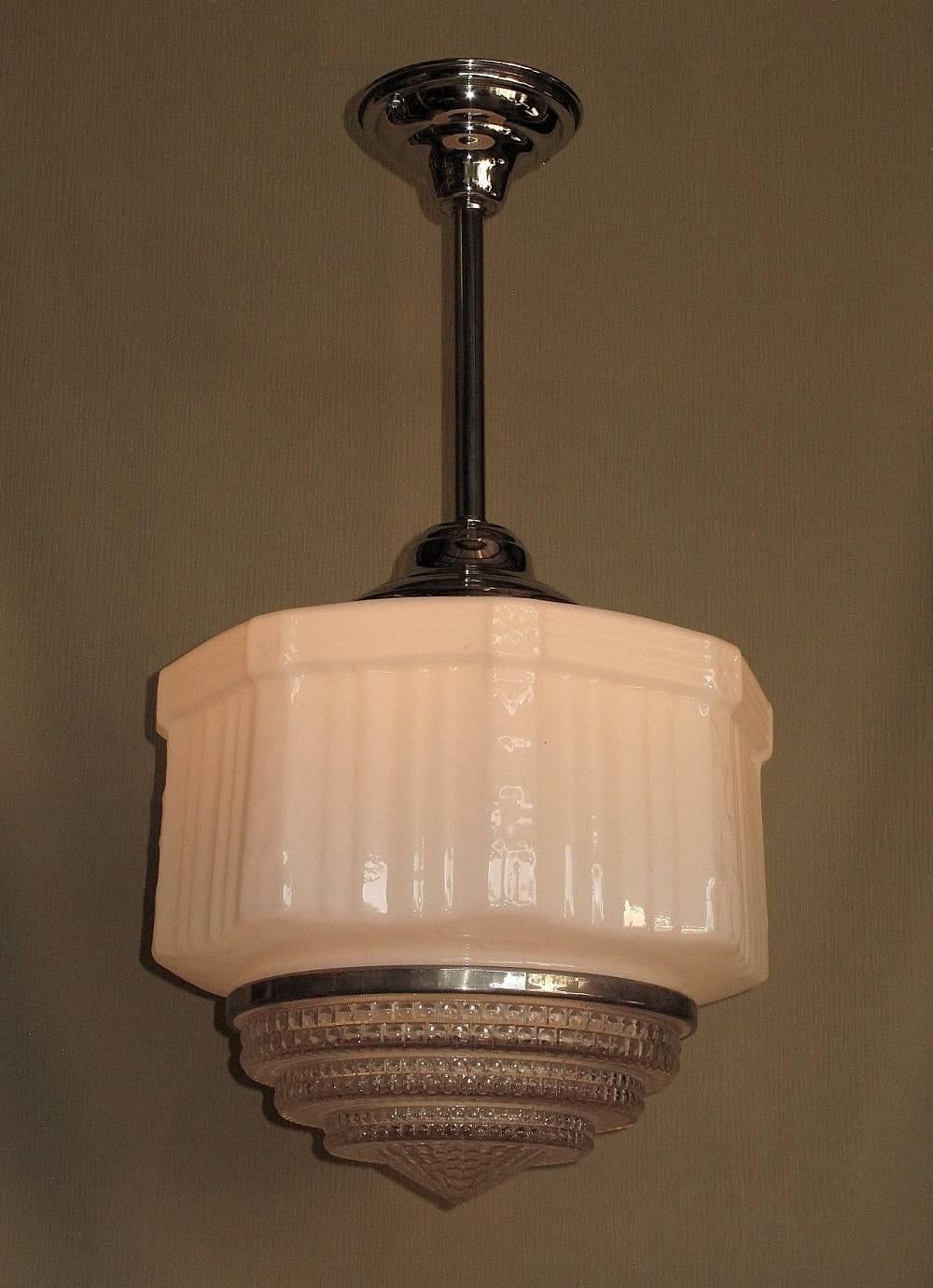 American Classical Large Vintage Schoolhouse Style Electric Fixtures For Sale
