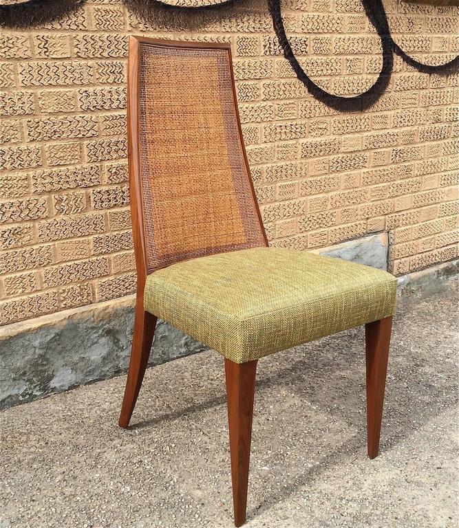MidCentury Modern Tall Cane Back Dining Chairs by Grosfeld House at