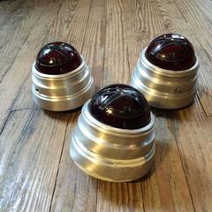 1940s Mid-Century Aluminum and Glass Exit Light Wall Sconces